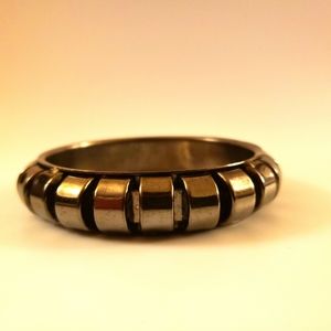 Black Metallic Bangle Bracelet